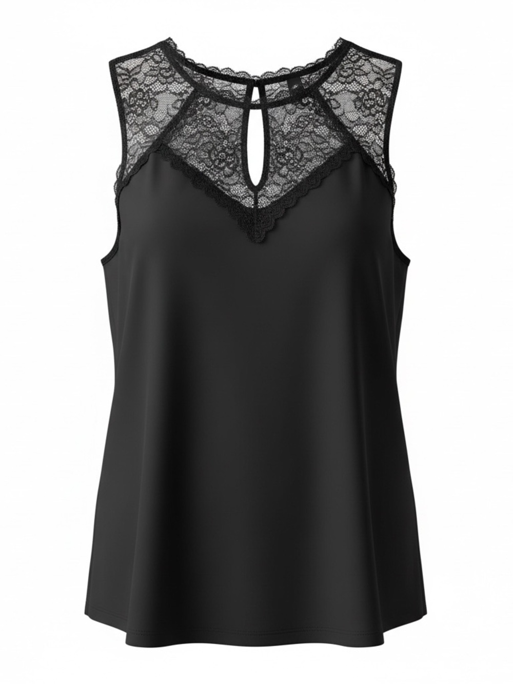 NWT Torrid Black Studio Knit Lace Mock Neck Tank Top Size 1 / 1X